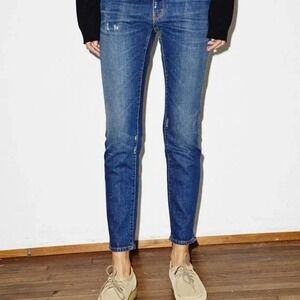 6397 Mini Skinny Jean Women's 26 Hangover Blue Mid Rise Distressed Stretch Denim